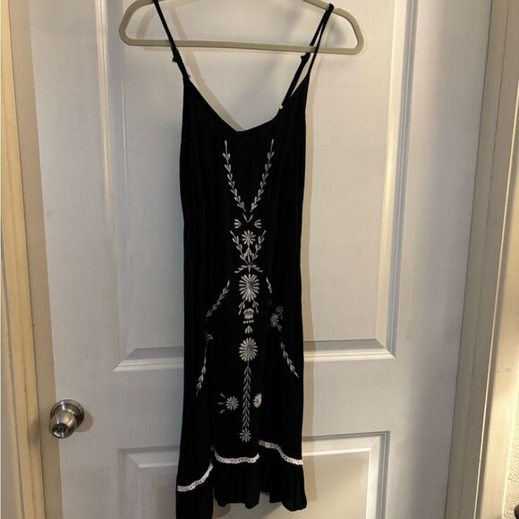 Gauze sun Dress with White Embroidery Sz L - Picture 3 of 9